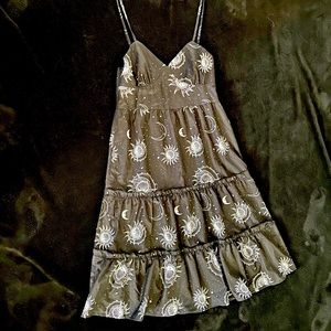 Romwe sun and moon layered cami dress